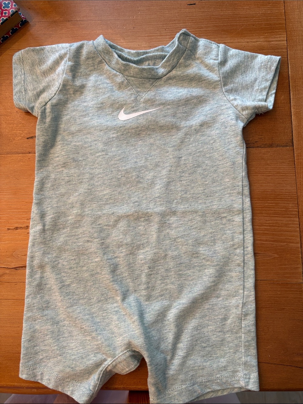 Nike Light Blue Green Heathered  Short Sleeve One-Piece Romper